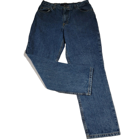 Vtg LA Blues Jeans Blue High Waist Tapered Mom Womens 10 Petite 10P 28x28 - Picture 1 of 16